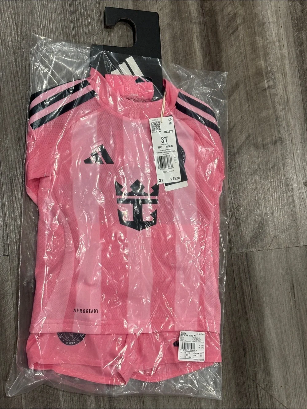 adidas Kids Pink and Black Inter Miami Messi 10 Home Soccer Jersey Set & Socks